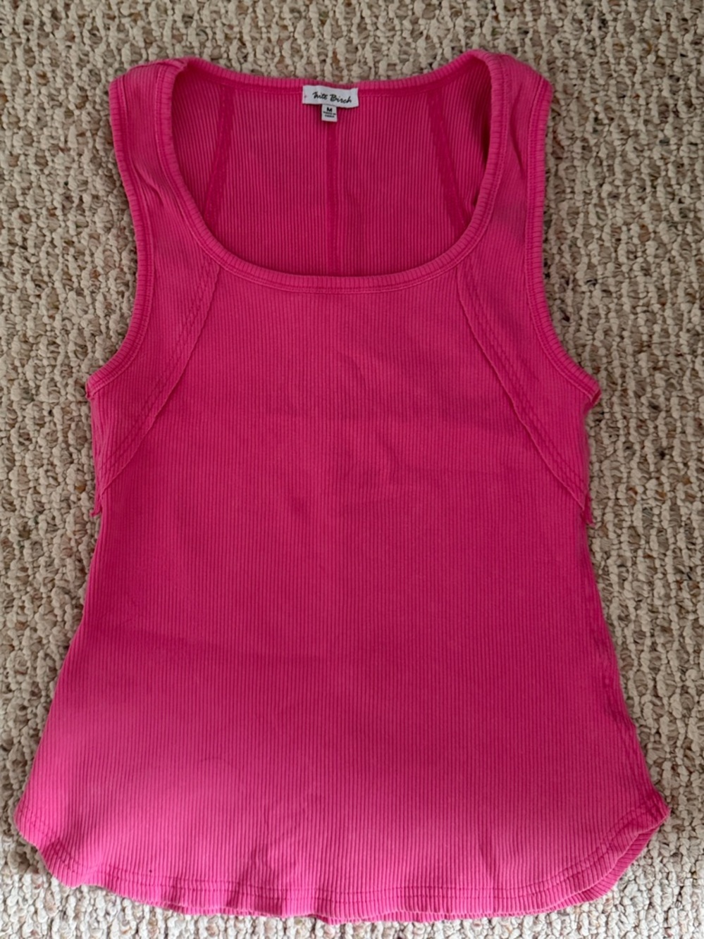 white birch Hot Pink Ribbed Tank Top - Women
